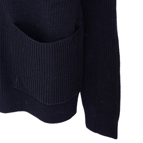Norse Project sLoki Wool Cotton Rib Cardigan Dark Navy N45-0618 Degli Uberti